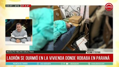 Ladr&oacute;n se durmi&oacute; en la vivienda donde robaba en Paran&aacute; y lo encontr&oacute; el propietario